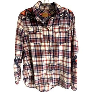 Driftwood Embroidered‎ Sam Button-Down Shirt, S, Western Cowgirl Southwestern